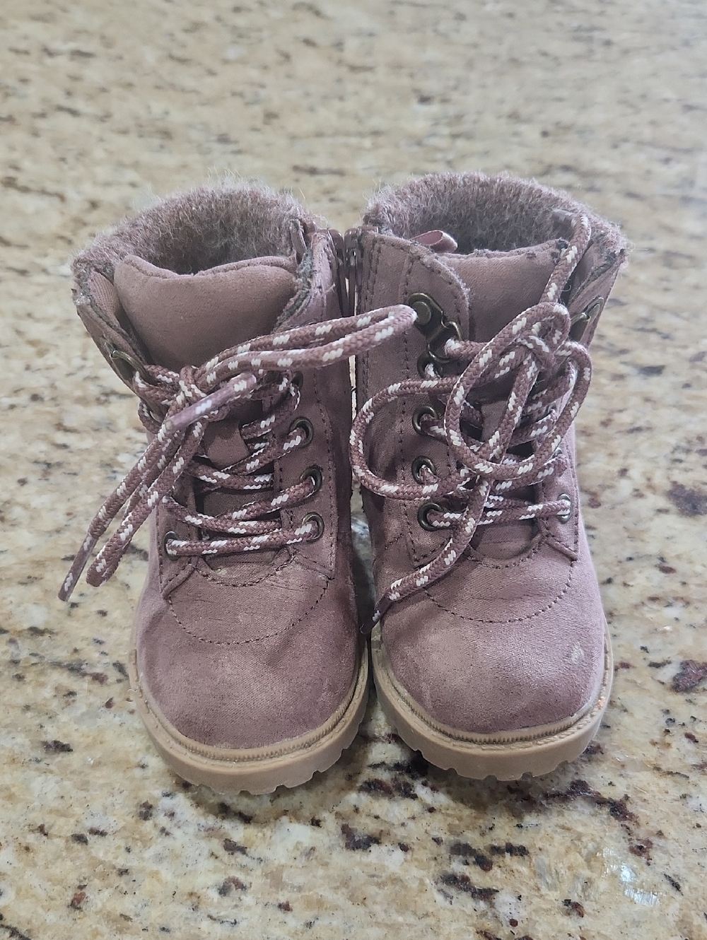 Old Navy Girls' Mauve Lace-Up Faux Suede Boots